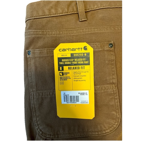 Carhartt Women's Rugged Flex Relaxed Fit Twill Double Front Work Pants Size 18R - Picture 5 of 6